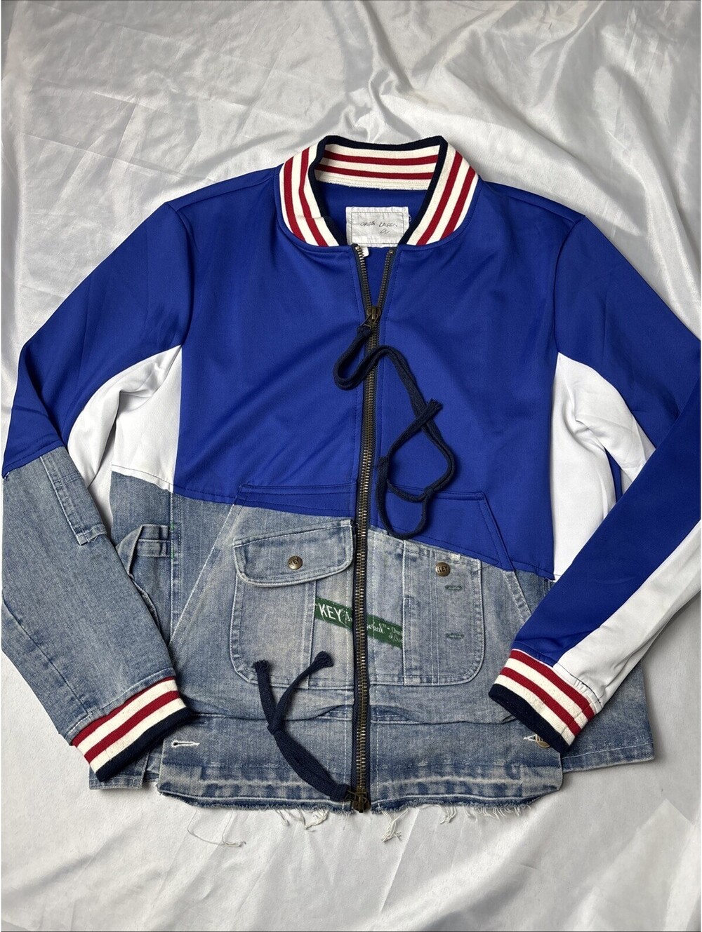 greg lauren jacket Jersey & Denim Mixed Media Size Medium